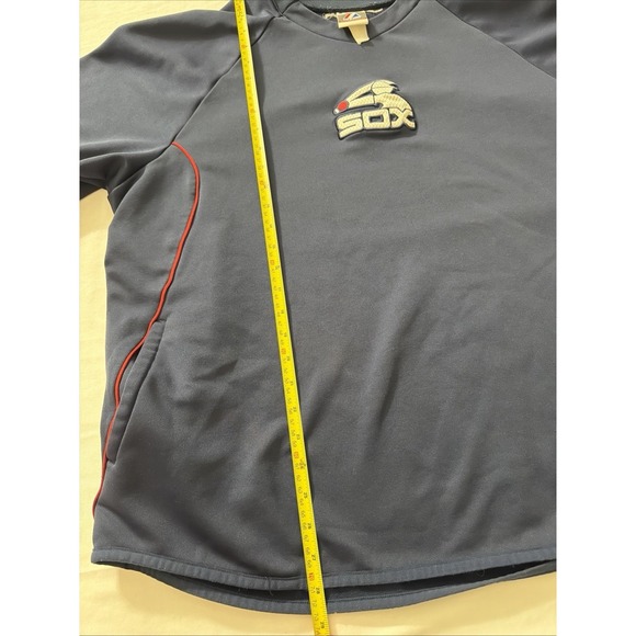 Majestic White Sox Therma Base Pullover Sweatshirt Men's XL Blue Red Spring Trai - Picture 15 of 16